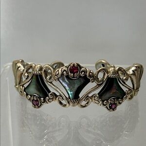 NWOT Carolyn Pollack Sterling Silver Genuine Mother of Pearl Turquoise Bracelet